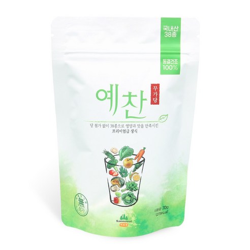 산마을 동결건조 무가당 예찬 70g 생식 곡물가루 아침대용식 생식 야채가루, 70g, 1개
