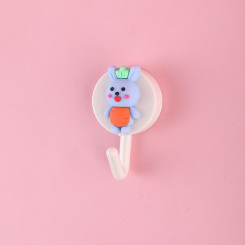 주방 애니메이션 갈고리 펀치 면제 강력 접착제 갈고리 벽걸이식 흔적 승중 창의 귀여운 애니메이션 갈고리, 무우 토끼