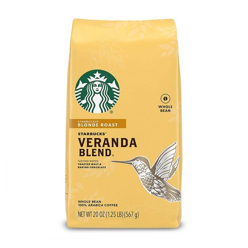 스타벅스 블론드로스트 커피원두 Veranda Blend 베란다블랜드 567g, 분쇄안함, 1개
