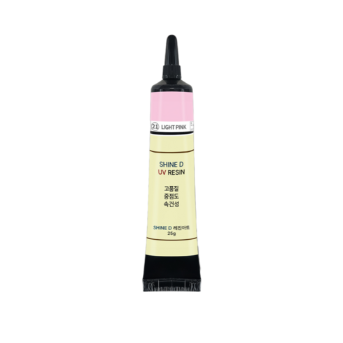 샤인디 칼라UV레진 일본수입원료 튜브타입 레진아트 유브이 중점도 25g, 옵션02(라이트핑크/25g), 1개