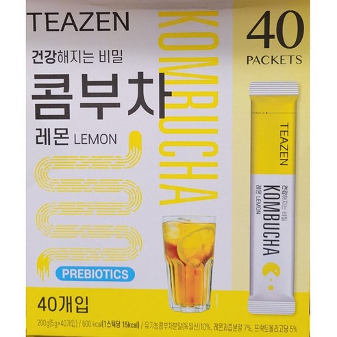 감사사은품증정]티젠 콤부차 레몬 5g X 40스틱 / TEAZEN LEMON KOMBUCHA5g X 40PCS/건강차 다이어트차 +미니손거울증정