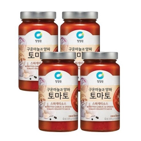 청정원 구운마늘과 양파 토마토 스파게티소스 600g 2개, 4개