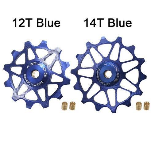 자전거 기어 변속기 부품 12T 14T 세라믹 베어링 자전거 뒷 변속기 풀리 가이드 풀리 롤러 아이들러 SRAM XX1 GX 시마노 자전거 자키 휠 2 피스, 10 12T 14T 블랙, 1개