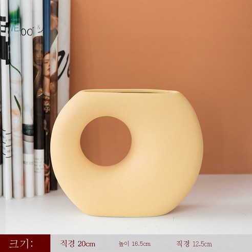 DFMEI 북유럽 Ins풍 심플한 도자기 개성 꽃병 말린 꽃꽂이 장식품 거실 민박 예술 가구 장식품", Cyn-Cai 아트 [D] 살구 노란색, {"패션의류/잡화 사이즈":"DFMEI"}