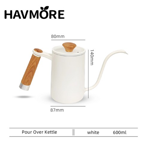 인덕션 모카포트 MHW3BOMBER 커피 주전자 위에 부어 400ml/600ml 스테인레스 스틸 구즈넥 차 물 세련된 카페 바리스타 주방 액세서리... 