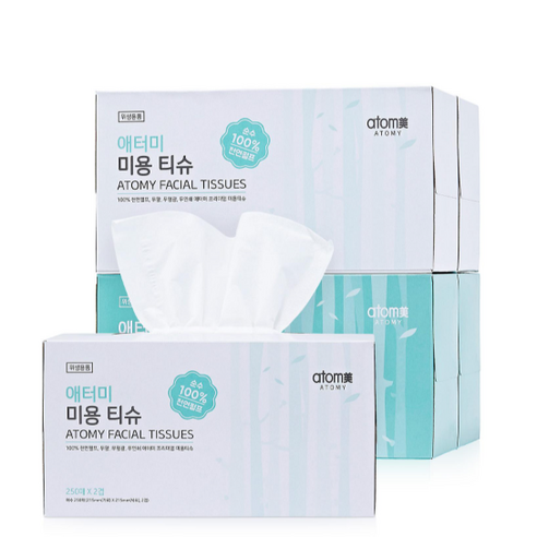 애터미 프리미엄 미용티슈, 250매입, 8개
