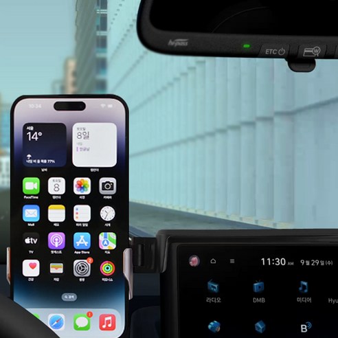 현대 캐스퍼 차량에 안전하고 편리한 스마트폰 사용을 위한 업그레이드된 캐스퍼 거치대 2세대