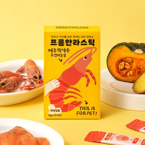 프롬한라 고양이 강아지 츄르 제주산 10개입, 90g, 1팩, 새우
