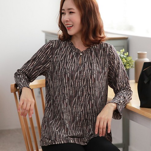 엄마옷 백합사 보리 진주 프릴 이중 쉬폰 블라우스[P203BL326] 40대 50대 중년여성의류 여성용