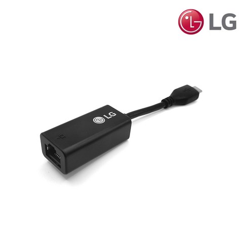 usb유선랜카드 LG 정품 gram 그램 C타입 노트북 랜젠더 랜선 연결 랜포트 유선랜카드 벌크 CRJ45, 블랙 Best Top5