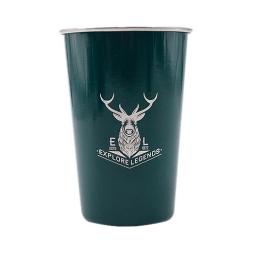 금속 차가운 음료 스 티 맥주 머그잔 500ml 스테인레스 사무실 홈 캠핑을 위해 깨지지 않는, 그린 A, 10x13cm, 스테인리스 강