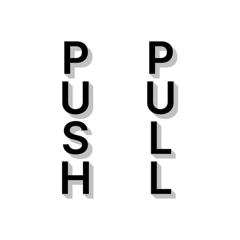 무드팩토리 미세요 당기세요 PUSH&PULL 글자 스카시 표지판, 2세트