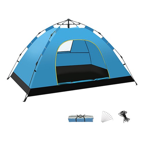 FASEN 원터치 텐트, 200*140*115(2-3인), 2, 기본 푸른 색
