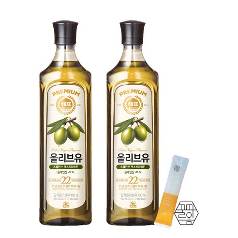 해표 압착올리브유900ml x 2개, 900ml, 1개