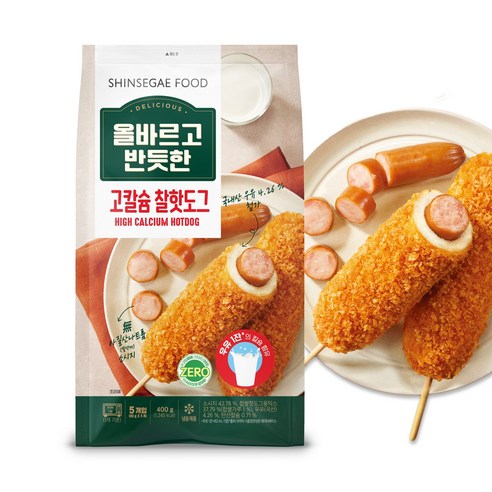 올바르고 반듯한 고칼슘 찰핫도그 80g x 20봉, 6개, 1600g