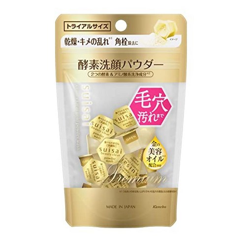 suisai Suisai (Susai) Beauty Clear Gold Powash (시험) 효소 얼굴 세정 가루 1 단일 품목 × 15 조각, 1개