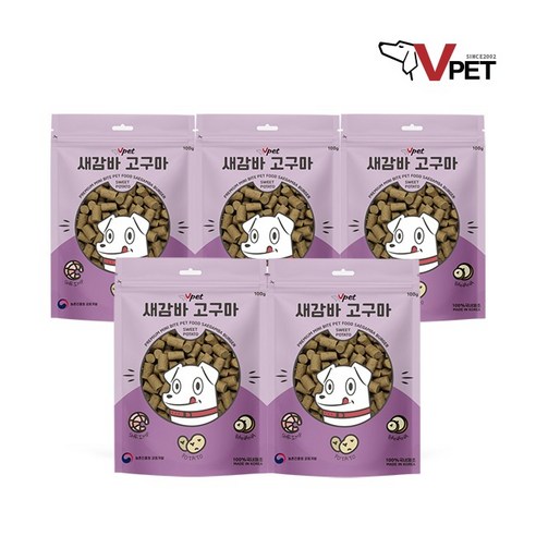 브이펫 새감바 고구마 100g 강아지 간식 져키 스낵 간편 훈련 이빨과자 노즈워크 강아지 보양식, 5개, 5개