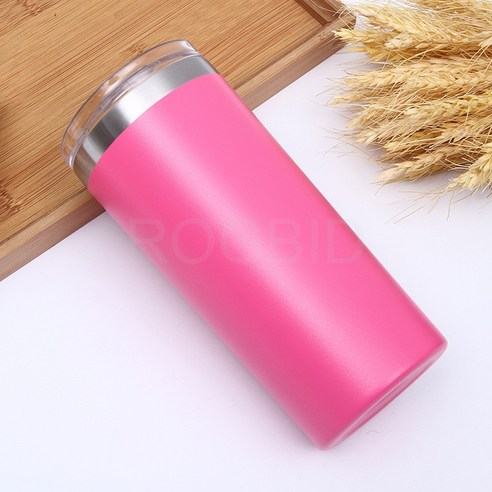 ROGBID 스테인레스 스틸 컵 컬러 자동차 컵 자동차 진공 단열 컵, 12oz, 노란색