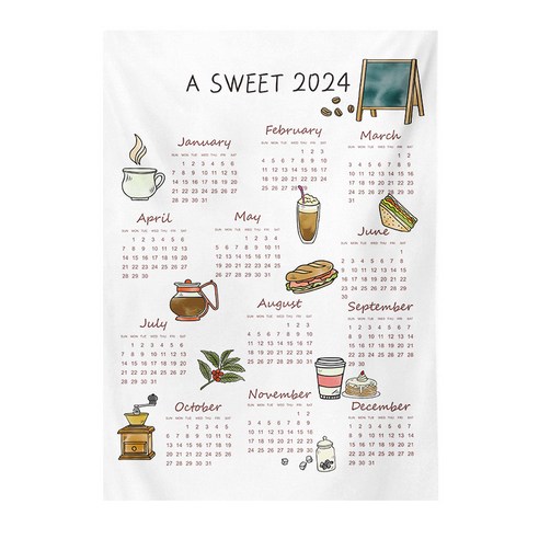 2024년 인테리어 데코 포스터 달력, A SWEET, 1개