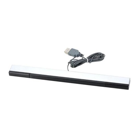 Wii 모션 센서 바 Wii 시스템 Wii용 롱 케이블 게임 신호 수신기, 240x25x30mm, 회색, ABS 플라스틱