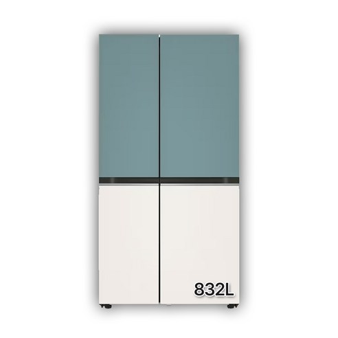 LG전자 디오스 오브제컬렉션 양문형 냉장고 메탈 832L 방문설치 클레이민트(상단), 베이지(하단), S834MTE10 섬네일