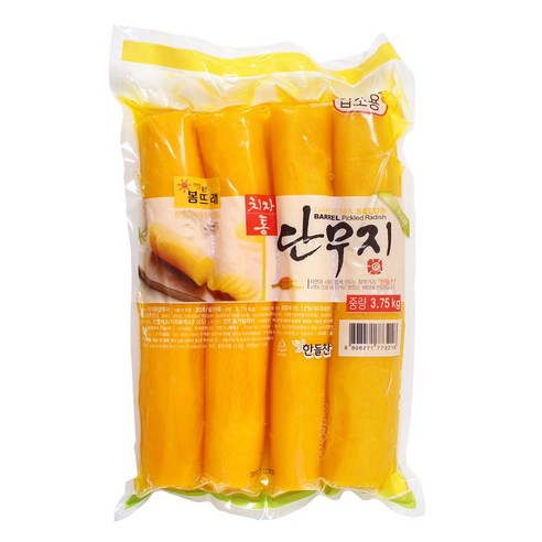 봄뜨래 치자통단무지(국산무) 3.75kg, 단품