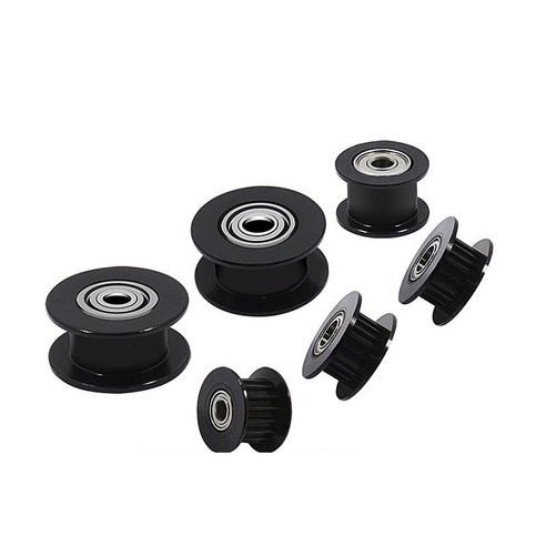 RAMPS 2PCS GT2 16 teeth 20 Idler Pulley 벨트 폭 6mm 10mm 보어 3mm 5mm 알루미늄 2GT 타이밍 풀리 3D 프린터 부품, [02] 16T W6 B3 With T, 02 16T W6 B3 With T