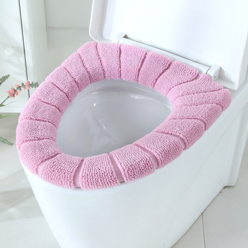 가정용 화장실 쿠션 겨울 플러시 화장실 커버 화장실 와셔 두꺼운 인터넷 유명인 쿠션 사계 유니버설 방수, 핑크 대리석 패턴