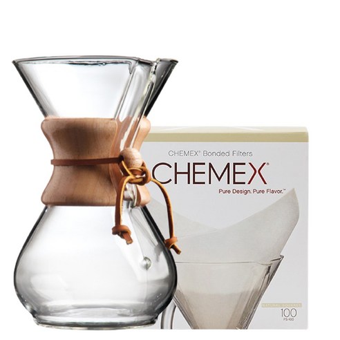 Chemex 클래식 CM-6A(6컵)+ 케맥스 FC-100 필터, 케맥스 CM-6A(6컵)+ 케맥스 FSU-100 필터, 1개, 1개