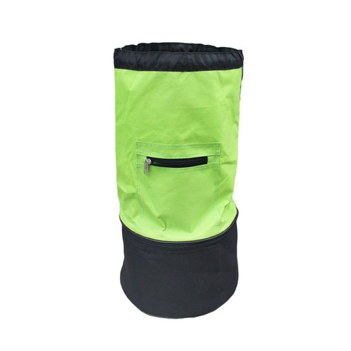 조절 가능한 어깨 끈 스포츠 장비가있는 포켓이있는 휴대용 메쉬 졸라 매는 끈 볼 가방 축구 농구 세탁 스포츠, 녹색, 12×7×18cm, 옥스포드 천
