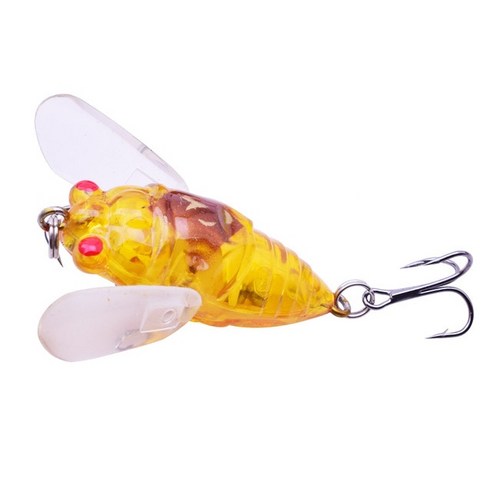 1PCS Pesca 생체 공학 곤충 포퍼 낚시 미끼 5cm 6g 시뮬레이션 매미 날개 Topwater Wobbler 인공 하드 크랭, 01 A