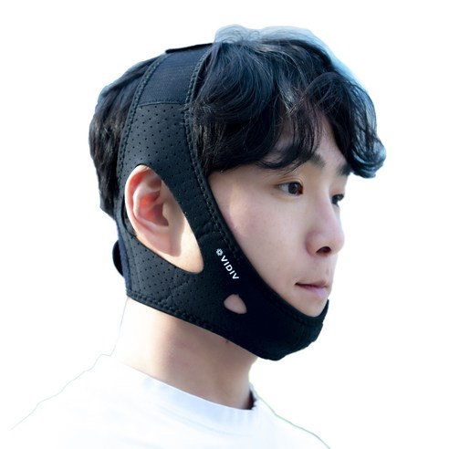 비디브 슬리퍼블에어밴드 입벌림방지 브이라인 밴드 송은이, 비스크블랙(올인원세트), 1개