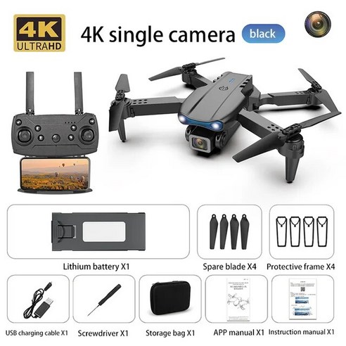 드론 쿼드콥터 DRONE 조종기 방제용 홀리스톤 8K 4K 레노버 E99pro Rc 드론, 3) Grey-Single-4K-Bag