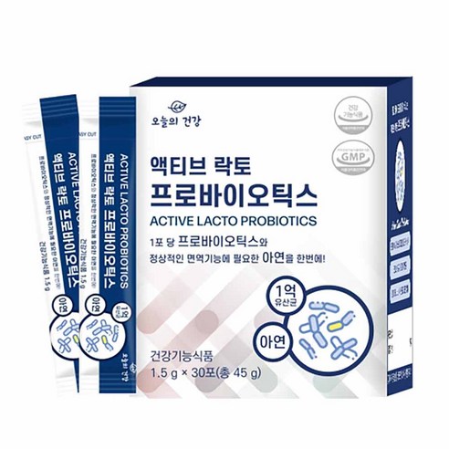 프로바이오틱스 분말 스틱 아연 장건강 면역기능 유산균증식 유해균억제 식약처인증 생 유산균, 7박스, 30포, 45g