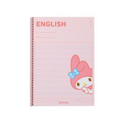 산리오 원링노트 영어 v1 마이멜로디, 핑크, 9개