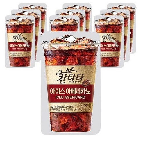 칸타타 아이스 아메리카노 파우치형 190ml, 50개, 230ml