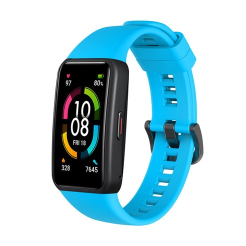 dodocool Honor Band 6 실리콘 교체 스트랩, 하늘색, 견장