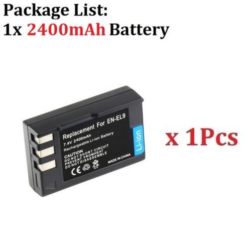 배터리 D3000 D40 2400mah 배터리 슬롯 ENEL9A ENEL9 D5000 ENEL9 ENEL9 및 충전기 LED D60 D40X 듀얼 카메라, 1) 1PCS 니콘d60밧데리