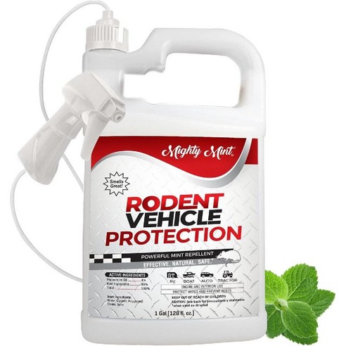 Mighty Mint Rodent Repellent Spray for Vehicle Engines and Interiors 1갤런, 기본, 1개