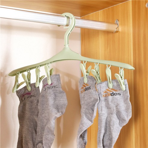 1PCS 양말 속옷 건조 옷 걸이 다기능 가정 용품 저장소 주최자 옷 8 구멍 건조 랙, light green