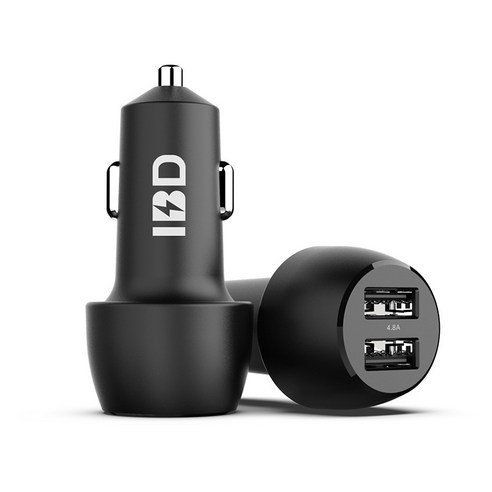자동차 충전기 4.8A 듀얼 인터페이스 다기능 휴대 전화 충전기 자동차 듀얼 USB 자동차 충전기 판매, 검은 색