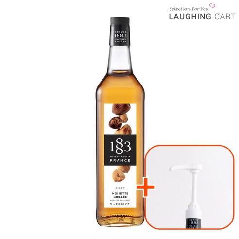 [러핑카트] 1883 로스티드 헤이즐넛 시럽 1000ml + 1883 범용 시럽펌프(화이트), 1L