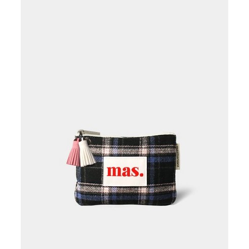 마스마룰즈 Basic pouch BM Check 블랙 핑크 859972