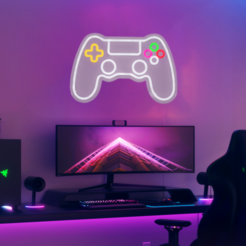 LED 네온사인 형광등 무드등 PC방 게임존 인테리어 조명 장식 게임머 선물 게임컨트롤러 게임패드A