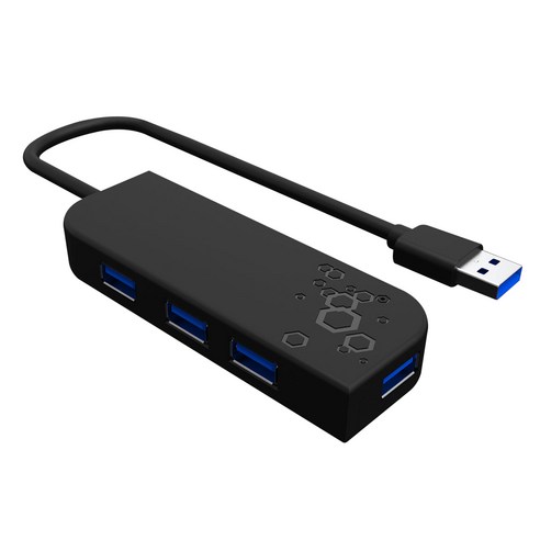 Retemporel USB3.0 허브 4 포트 USB 3.0+다중 장치 컴퓨터 노트북 분배기 어댑터 허브용 C형 도킹 스테이션, 검은 색