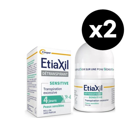 Etiaxil 센서티브 데오드란트 스틱형 롤온 15ml x2 겨드랑이 땀 발한억제제 센시티브 에티악실 - 롤온타입 | 쿠팡
