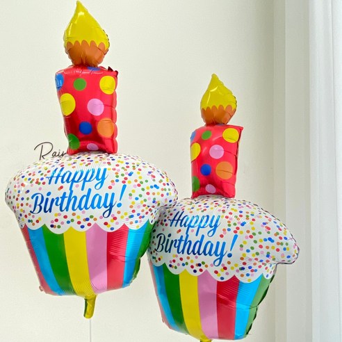 생일 파티 용품 컵 케이크 풍선 2개 파티 풍선, 생일 컵케이크 풍선