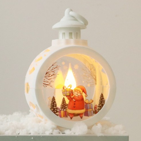 다나에 크리스마스 LED 램프 매장 윈도우 트리 램프 장식 아이디어 소품 선물, 화이트 산타-스몰