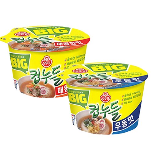 데일즈기획 오뚜기 빅컵누들 매콤한맛 61g, 5개