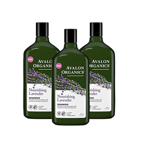 아발론오가닉스 너리싱 라벤더 샴푸 비건, 325ml, 3개